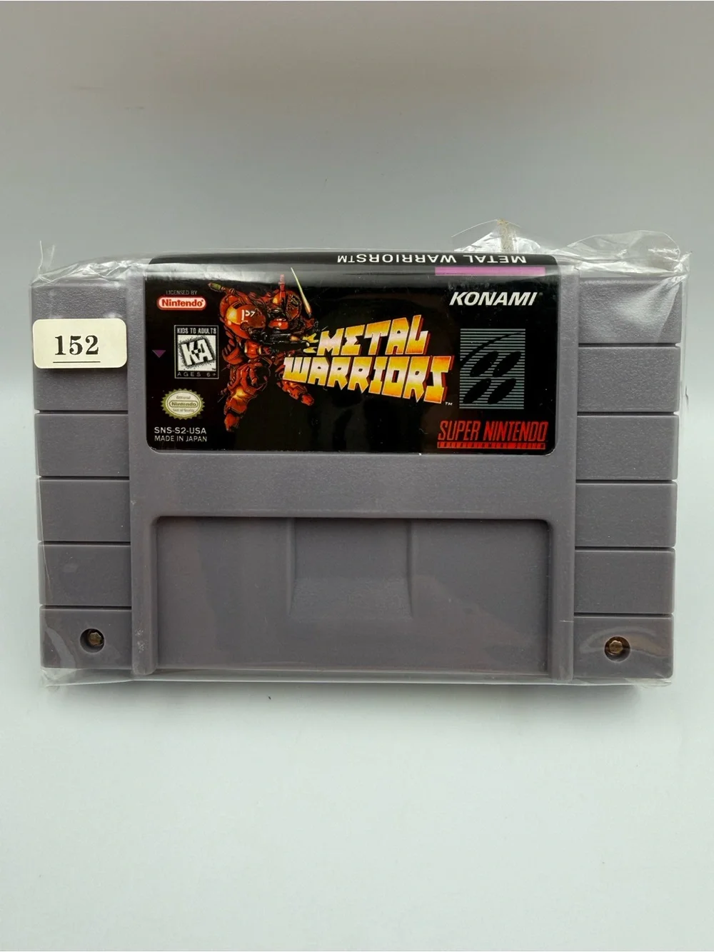 Metal Warriors Super Nintendo Game Cartridge - Gray